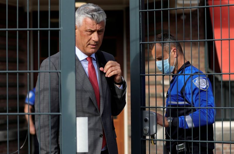 Kosovo's President Hashim Thaci leaves after being interviewed by war crimes prosecutors after being indicted by a special tribunal, in The Hague, Netherlands July 13, 2020. (REUTERS File Photo)