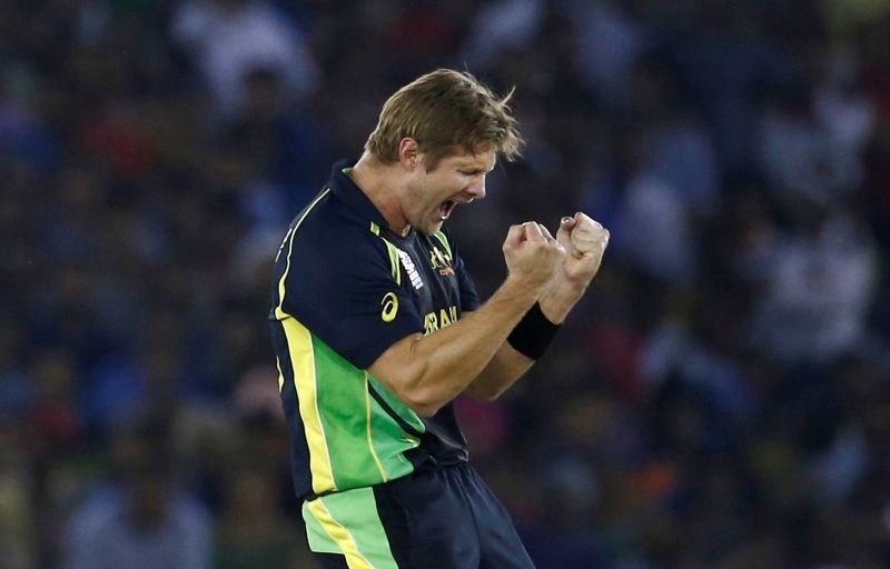 Australia's Shane Watson celebrates taking the wicket of India's Suresh Raina. REUTERS/Adnan Abidi/File Photo