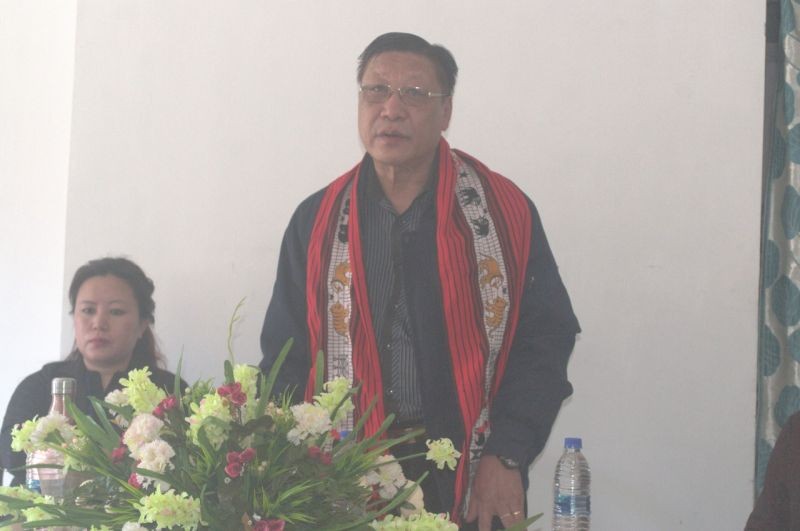 Director Urban Development, Takatuba Aier speaking during the inauguration of the IWSN training institute Kohima branch.