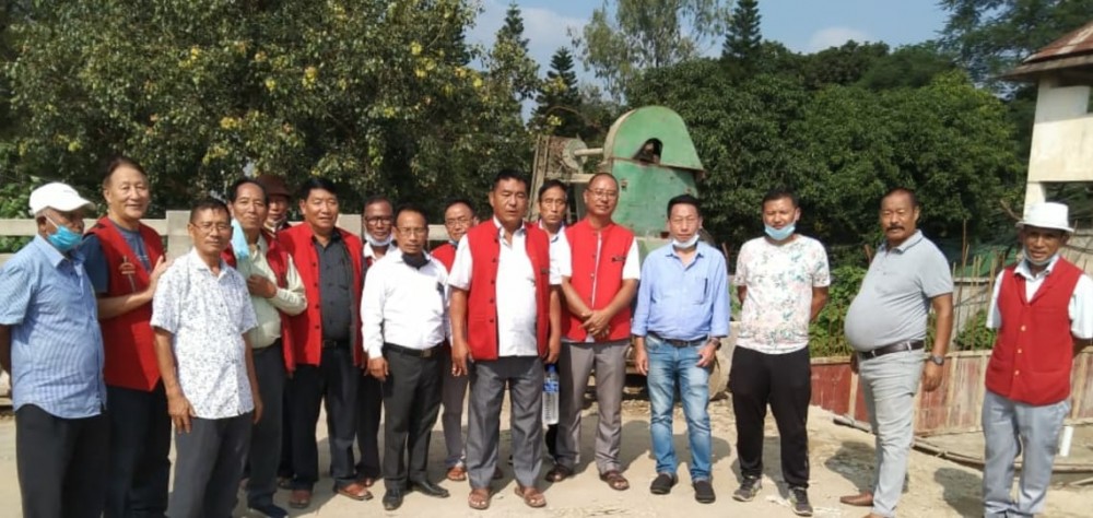 Members of East Dimapur GBs Association and the representative of Urban Development Department, Nagaland during a joint inspection of the Old Dhansiri Bridge, Dimapur construction site on November 7. (Photo Courtesy: EDGBA)