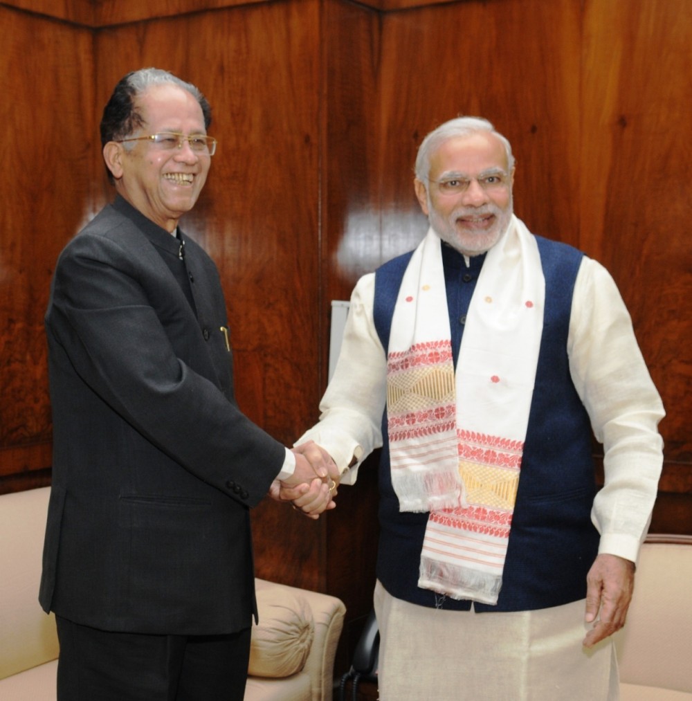 Prime Minister Narendra Modi with Assam ex-chief minister Late Tarun Gogoi.  (IANS File Photo)