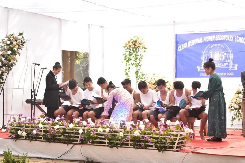 Students of Clark Memorial Higher Secondary School (CMHSS) Impur enacting a play during the 125th anniversary celebration of the school, Impur, November 6. (Morung Photo)