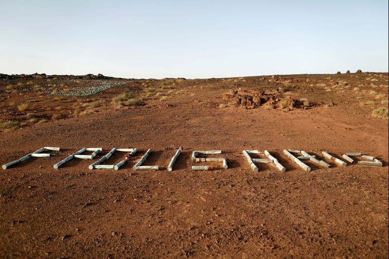 The word Polisario is seen on the ground in Tifariti, Western Sahara, September 9, 2016. (REUTERS File Photo)