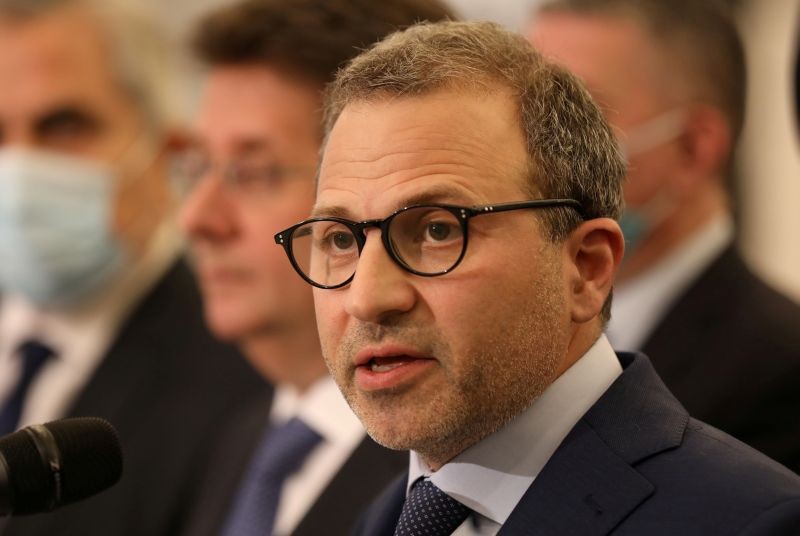 Gebran Bassil, head of the Free Patriotic movement, speaks at the presidential palace in Baabda, Lebanon October 22, 2020. (REUTERS File Photo)