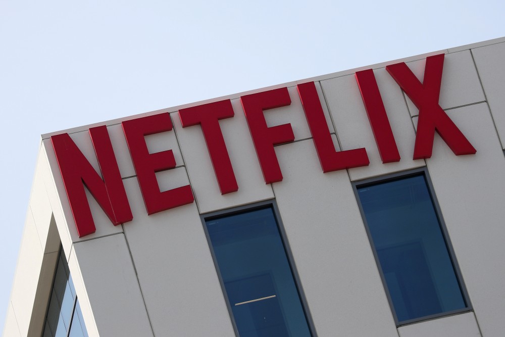 FILE PHOTO: The Netflix logo is seen on their office in Hollywood, Los Angeles, California, U.S. July 16, 2018. REUTERS/Lucy Nicholson/File Photo/File Photo
