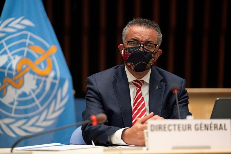 Tedros Adhanom Ghebreyesus, Director General of the World Health Organization (WHO) attends a session on the coronavirus disease (COVID-19) outbreak response of the WHO Executive Board in Geneva, Switzerland, October 5, 2020.  (REUTERS File Photo)