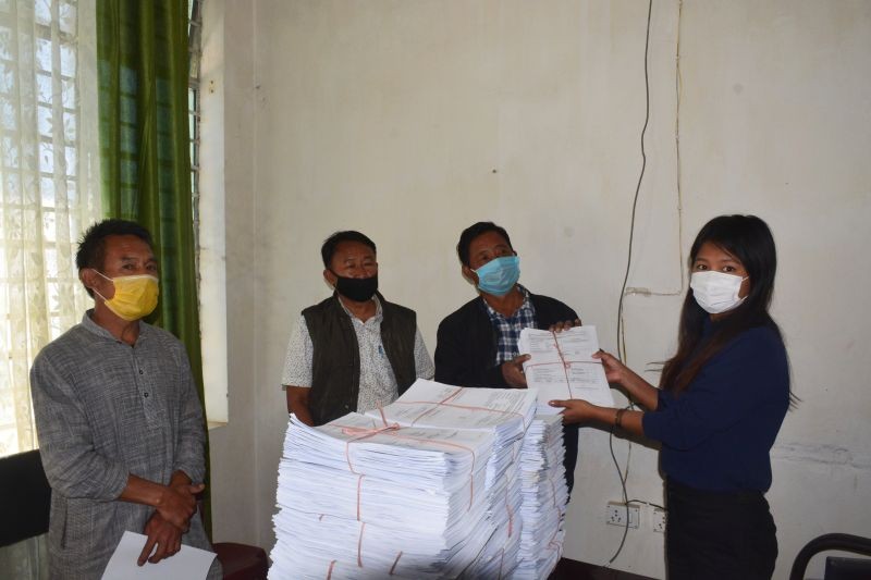 Draft E-roll being distributed in Zunheboto on November 16. Similar exercises were carried across the State on the same day.