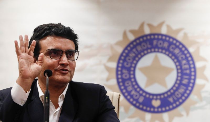 Former Indian cricketer and current BCCI (Board Of Control for Cricket in India) president Sourav Ganguly reacts during a press conference at the BCCI headquarters in Mumbai, October 23, 2019. REUTERS/Francis Mascarenhas/Files