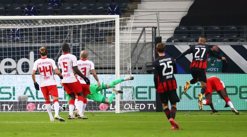 Eintracht Frankfurt's Aymen Barkok scores their first goal REUTERS/Kai Pfaffenbach