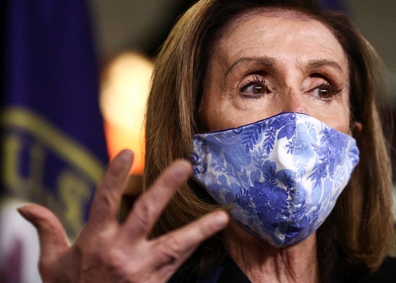 U.S. Speaker of the House of Representatives Nancy Pelosi (D-CA) responds to questions as she speaks to reporters about the coronavirus disease (COVID-19) pandemic and the 2020 U.S. presidential election results during her weekly news conference at the U.S. Capitol in Washington, U.S., November 13, 2020. (REUTERS Photo)