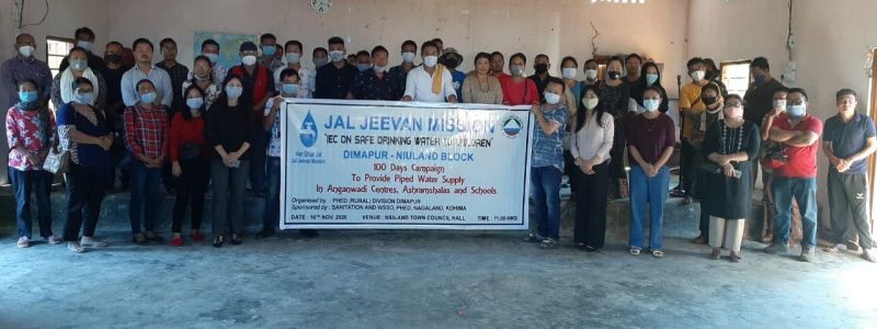Attendees of the Jal Jeevan Mission’s (JJM) 100 days campaign in Niuland on November 16.