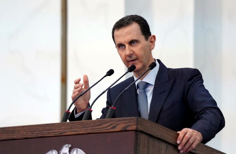 Syria's President Bashar al-Assad addresses the new members of parliament in Damascus, Syria in this handout released by SANA on August 12, 2020. (REUTERS File Photo)
