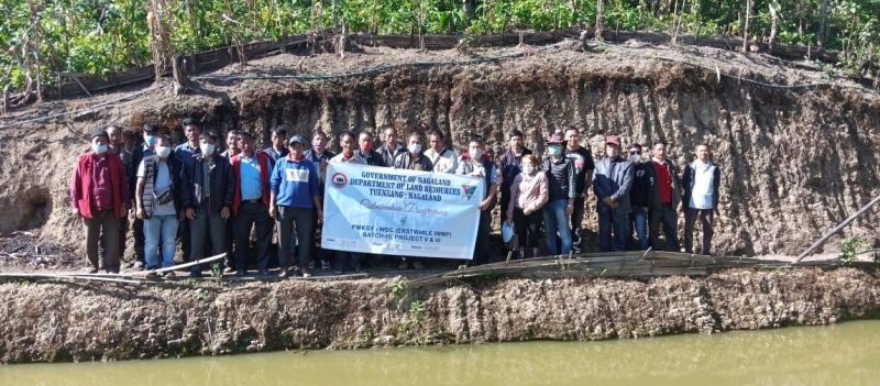 Department of Land Resources officials with others during the culmination programme for PMKSY (WDC) batch-3 project 5 & 6 at Ngangpong and Hakchang under Tuensang district