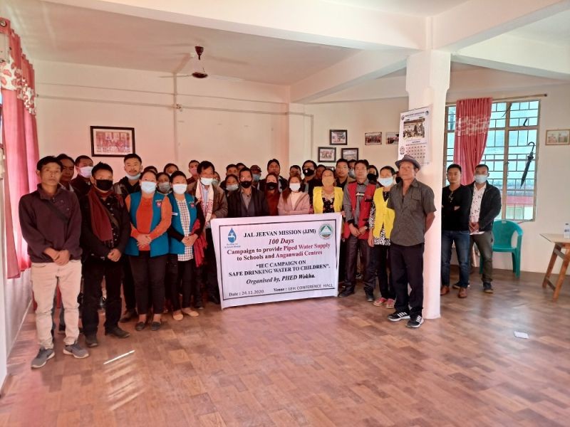 Officials along with participant during the training programme on the 100 days IEC campaign under Jal Jeevan Mission (JJM) held at Lotha Eloe Hoho (LEH) Conference Hall, Wokha.