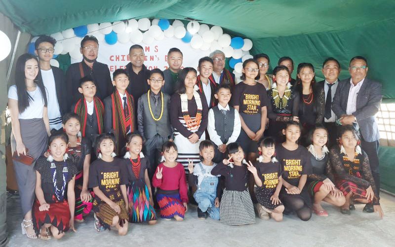 Dr Nicky Kire and others with children of BMSCH on November 14 in Kohima.