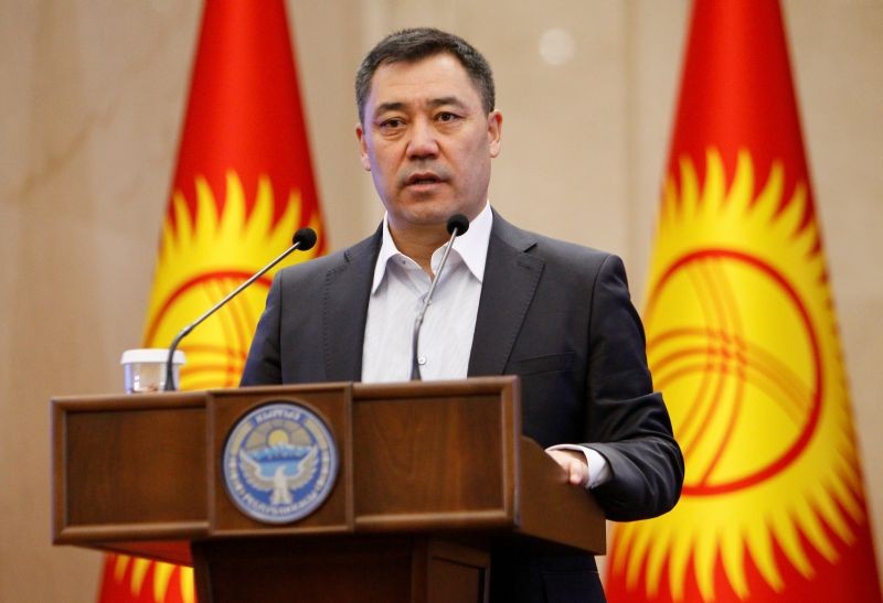 Kyrgyzstan's Prime Minister Sadyr Japarov delivers a speech during an extraordinary session of parliament in Bishkek, Kyrgyzstan October 16, 2020. (REUTERS /File Photo)