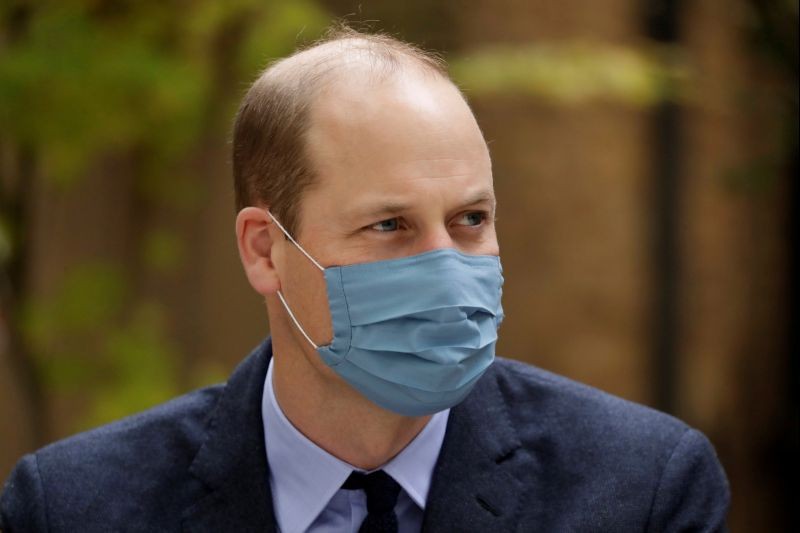 Britain's Prince William wears a protective mask as he visits St. Bartholomew's Hospital in London, Britain October 20, 2020. (REUTERS File Photo)