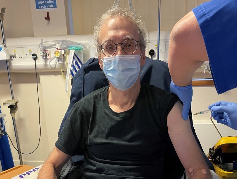 Reuters journalist Steve Stecklow participates in a clinical trial of the experimental Novavax COVID-19 vaccine at the NIHR/Wellcome King's Clinical Research Facility in London, Britain, October 28, 2020.  (REUTERS File Photo)