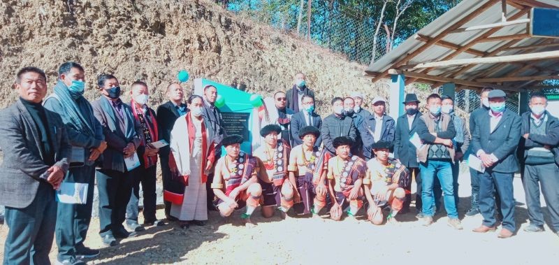 Keyirangding Hegui and others during the inauguration of Zapami village community burial ground on December 18 at Zapami village under Phek district. (Morung Photo)