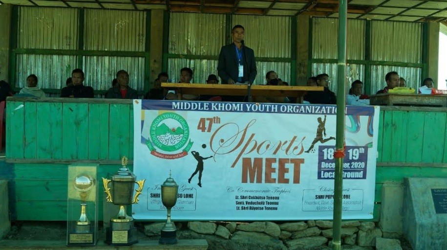 Vekhotso Lohe speaking at the inaugural function on December 18.
