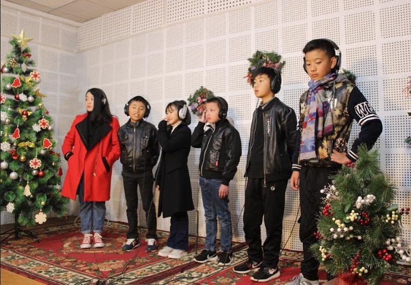 Children during the shoot of the C5 video arranged and produced by the MTBA Youth Department, Mokokchung. (Morung Photo)