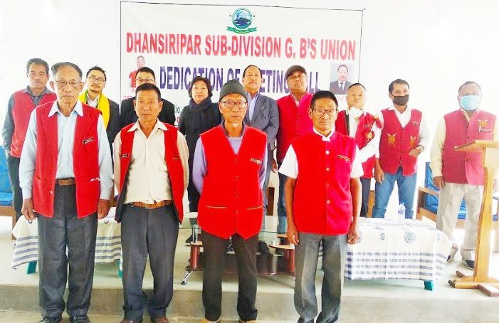 Advisor Zhaleo Rio, IAS (Retd) with others during the inauguration of new building of Dhansiripar Sub-division GB's Union on December 15.