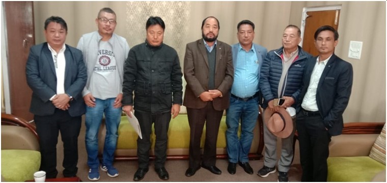 Nagaland Deputy Chief Minister Y Patton along with NFHRCC members during their meeting at his Official Residential Office, Kohima on December 5.