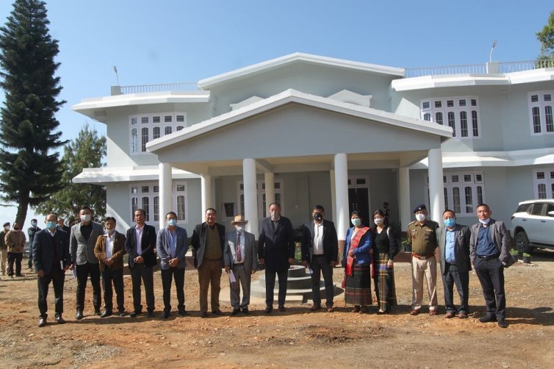 Advisor, CAWD & NSDMA, Kazheto Kinimi with others officials during the inauguration of new Deputy Commissioner bungalow at Wokha district on December 5. (DIPR Photo) 