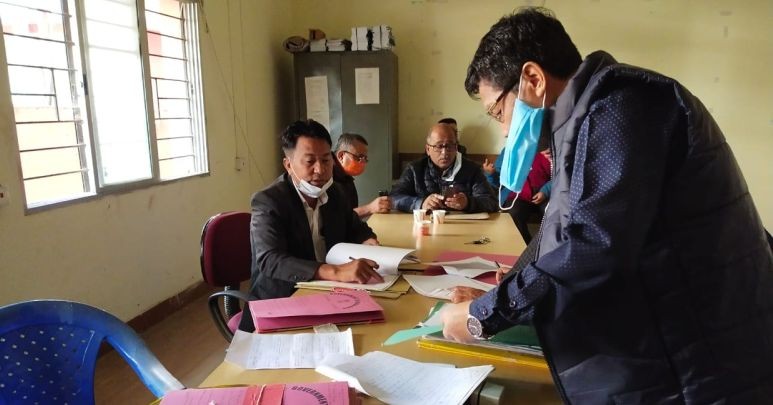 Nine motor accident claims cases were disposed off during a National Lok Adalat sitting held in Dimapur District Court premises on December 12. (Photo Courtesy: NSLSA) 