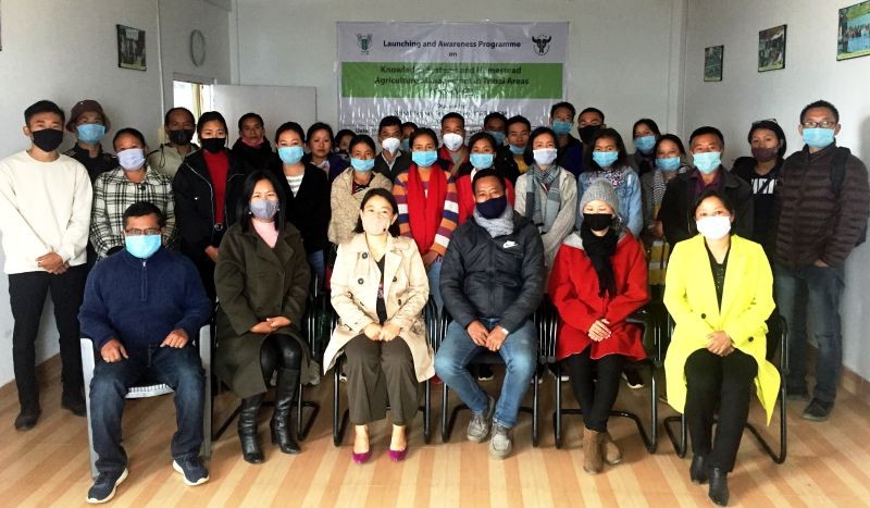 Officials and participants during the launch of Knowledge Systems & Homestead Agriculture Management in Tribal Areas at KVK-Phek on December 9. (Photo Courtesy: KVK Phek)