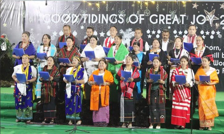 A group presenting song during the BAGC, Dimapur first Advent Christmas prayer and dinner fellowship with ordained ministers and their spouses held on December 19. (Photo Courtesy: BAGC)