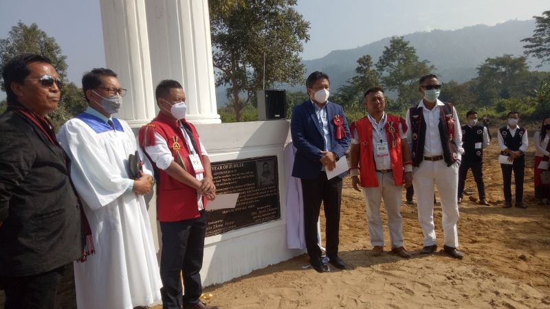 Minister Jacob Zhimomi inaugurated a village gate at Nikhekhu village on December 12.