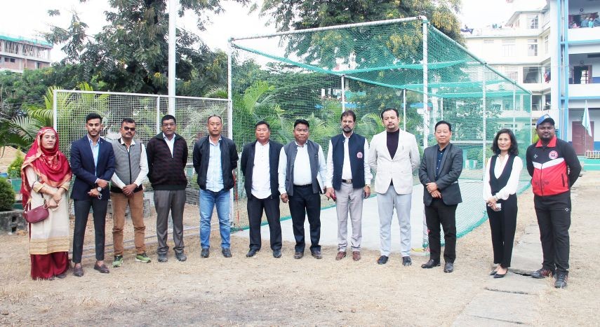 Dignitaries who attended the inauguration of the new cricket practice pitch at CHSS Dimapur on December 14.