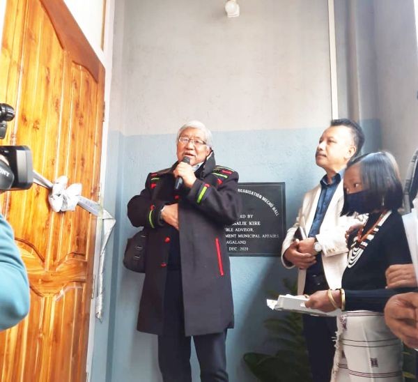 Dr Neikesalie Nicky Kire, Advisor, Urban Development & Municipal Affairs inaugurating the Conference Hall of the Northern Angami Women Organization (NAWO) on December 15.