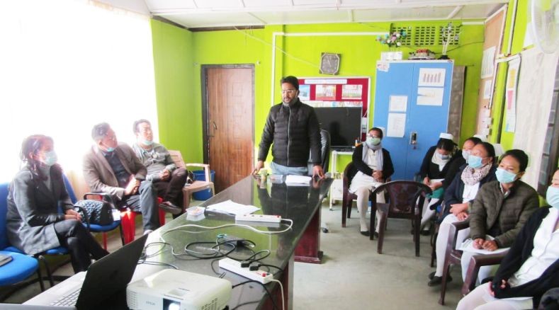 DC Phek, Sachin Jaiswal addressing the one-day orientation workshop on Surakshit Matritva Aashwasan (SUMAN) held at District Hospital, Phek on December 8. (Photo Courtesy: NHM Phek)