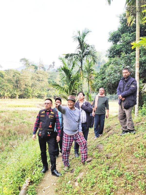 APC Y Kikheto Sema, IAS on field visits at Langmeing village, Aboi on December 14. (Morung Photo)