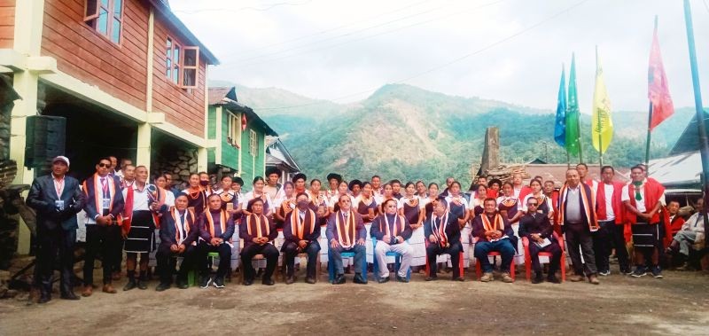 Advisor Zhaleo Rio and others during the inaugural session of PYO 47th General Session at Porba village on December 11. (Morung Photo)