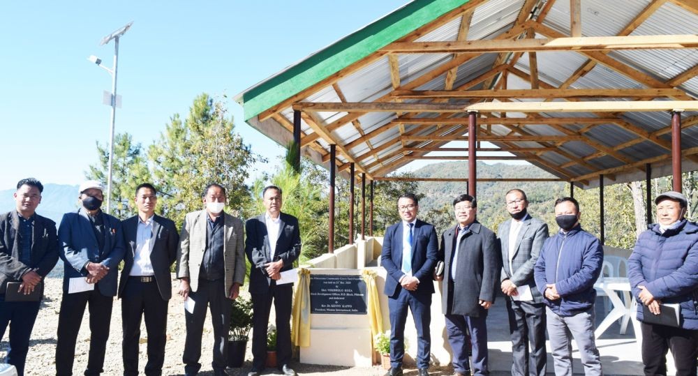 Vekhrolo Koza and others during laying of foundation for a community grave yard at Pfutseromi village on December 21.