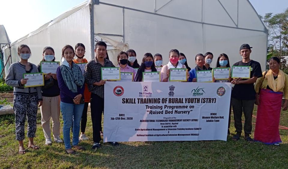 Participants with officials during the Skill Training of Rural Youth conducted at Jalukie Town Women Welfare Conference Hall from December 7 to 12. (Photo Courtesy: ATMA Peren)