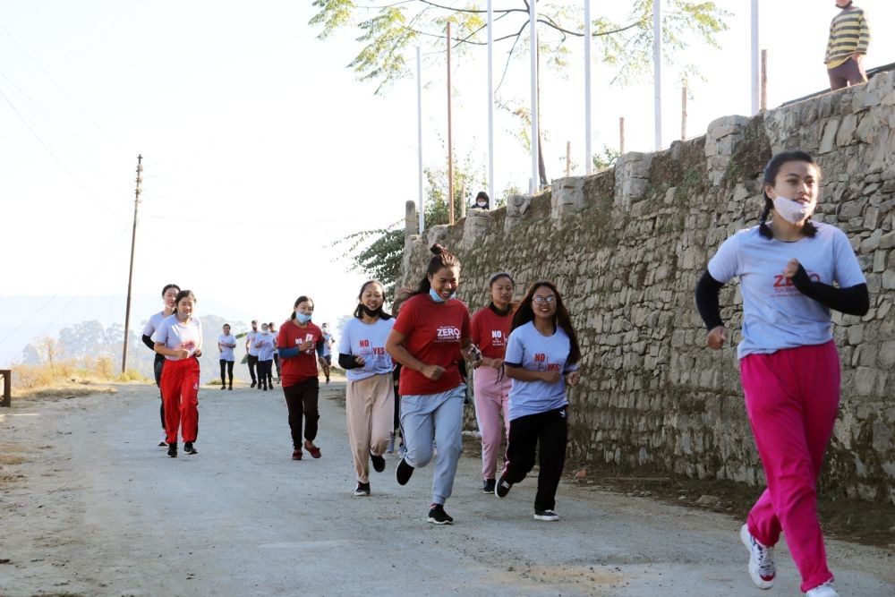 Participants during the ‘Solidarity Run to end Violence against Women and Girls’ in Chizami on December 3. (Photo Courtesy: NEN)