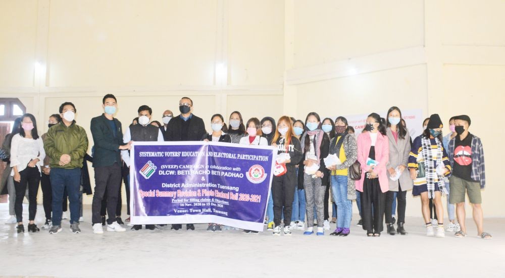 Participants with the officials and others during the awareness programme on SVEEP Campaign held at Town Hall, Tuensang on December 12. (Morung Photo)