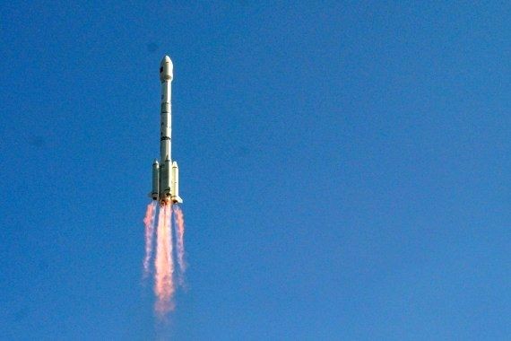A Gaofen-14 satellite is launched by a Long March-3B carrier rocket from the Xichang Satellite Launch Center in southwest China's Sichuan Province, December 6, 2020. (IANS Photo)