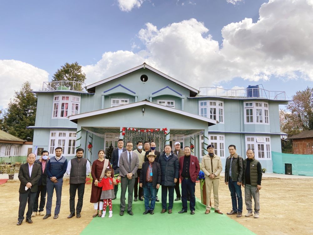 Advisor Kazheto Kinimi with the DC Tuensang, Kumar Ramnikant, IAS and others during the inaugural of the new residence on December 3.