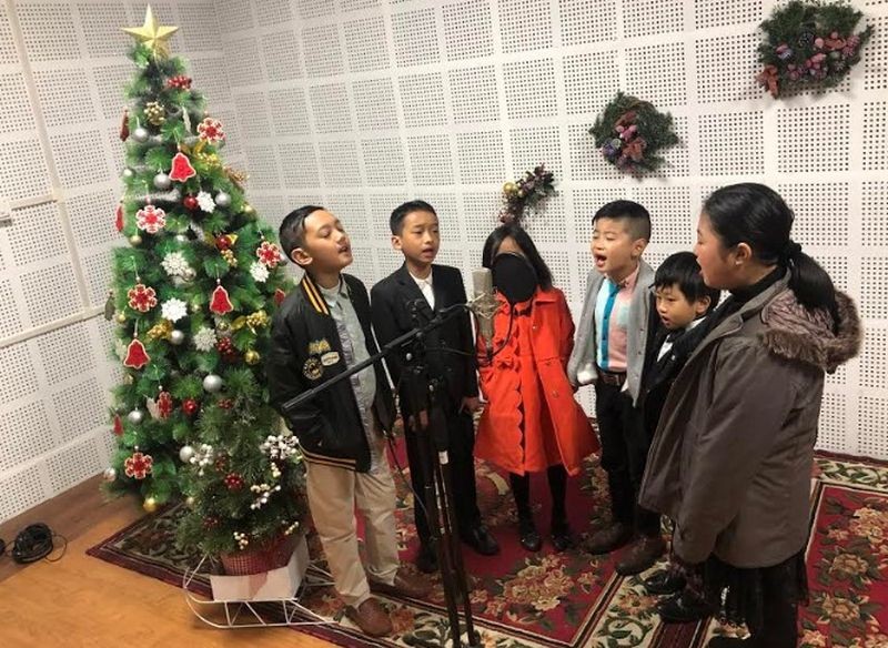Children during the shoot of the C5 video arranged and produced by the MTBA Youth Department, Mokokchung. (Morung Photo)