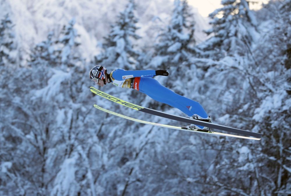 Planica: Robert Johansson of Norway soars through the air during his trial jump during the team competition round at the Ski Flying World Championships in Planica, Slovenia, Sunday, Dec.13, 2020. AP/PTI Photo