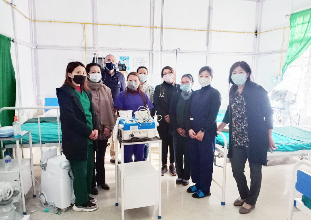 Medical Superintendent and staffs of Dr Motsuo Memorial District Hospital Wokha with the new Defibrillator machine.