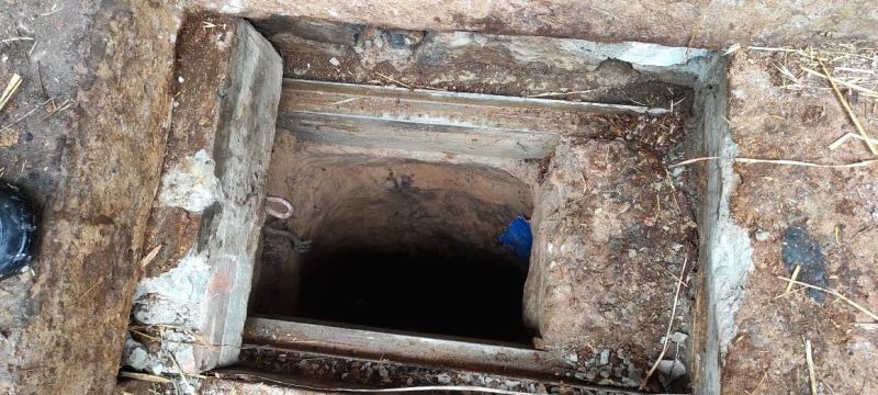 Pulwama: Based on credible input regarding presence of terrorists of proscribed terror outfit LeT in a hideout constructed in a house in village Chandhara Pampore in south Kashmir's Pulwama district on January 10, 2021. (IANS Photo)