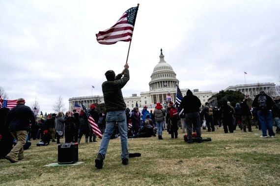 Supporters of U.S. President Donald Trump gather near the U.S. Capitol building in Washington, D.C., the United States on January 6, 2020. (IANS File Photo)