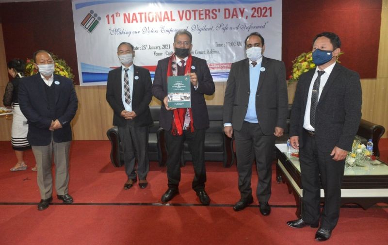 Chief Secretary Nagaland, J Alam, IAS releases the 'A Glimpse of Systematic Voters Education & Electoral Participation (SVEEP) Activities in Nagaland' on January 15. (DIPR Photo)