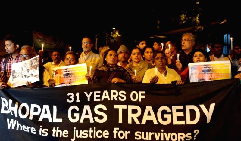 People participate in a rally to observe 31st anniversary of the Bhopal gas tragedy in New Delhi, on December 3, 2015. . (IANS File Photo)